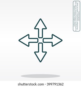 symbol arrows vector, line icon
