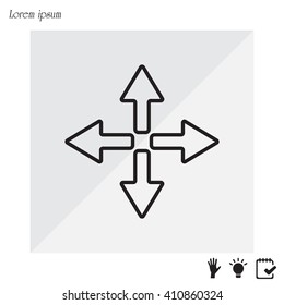 symbol arrows vector, line icon