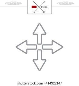 symbol arrows vector, line icon