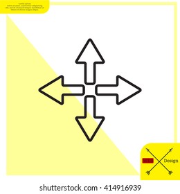 symbol arrows vector, line icon
