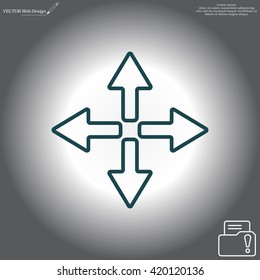 symbol arrows vector, line icon