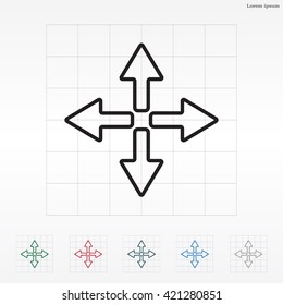 symbol arrows vector, line icon