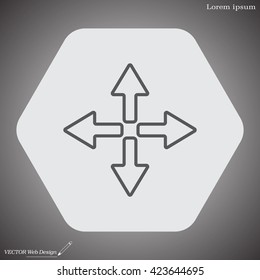 symbol arrows vector, line icon