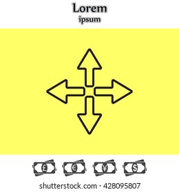 symbol arrows vector, line icon