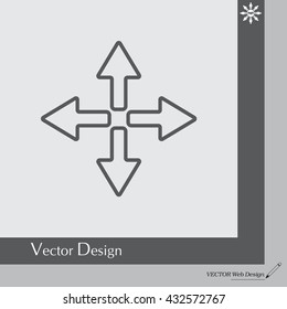 symbol arrows vector, line icon