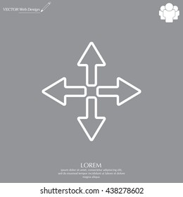 symbol arrows vector, line icon