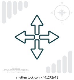 symbol arrows vector, line icon