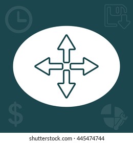symbol arrows vector, line icon