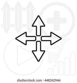 symbol arrows vector, line icon