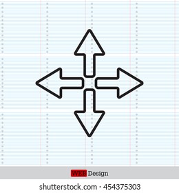 symbol arrows vector, line icon