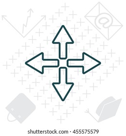 symbol arrows vector, line icon