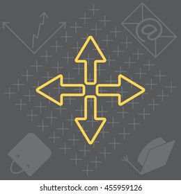 symbol arrows vector, line icon