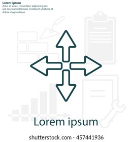 symbol arrows vector, line icon