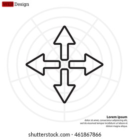 symbol arrows vector, line icon