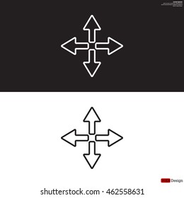 symbol arrows vector, line icon
