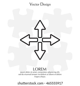 symbol arrows vector, line icon