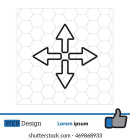 symbol arrows vector, line icon
