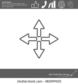 symbol arrows vector, line icon