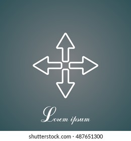 symbol arrows vector, line icon