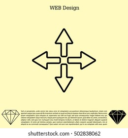 symbol arrows vector, line icon