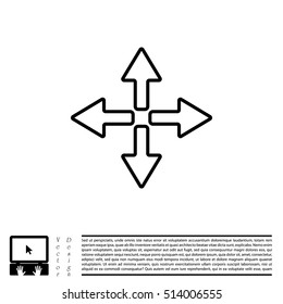 symbol arrows vector, line icon