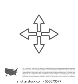 symbol arrows vector, line icon