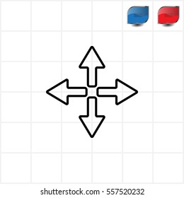 symbol arrows vector, line icon