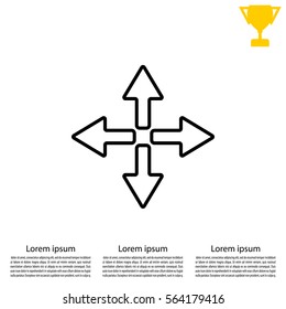 symbol arrows vector, line icon