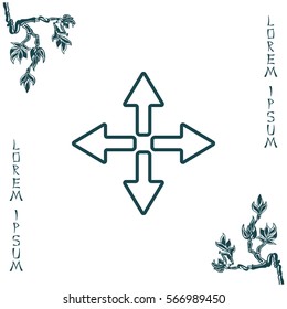 symbol arrows vector, line icon