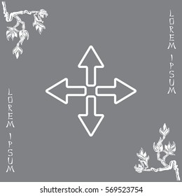 symbol arrows vector, line icon