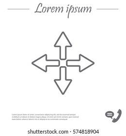 symbol arrows vector, line icon