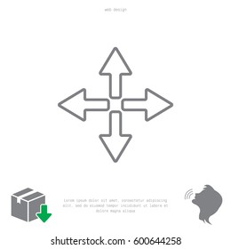 symbol arrows vector, line icon