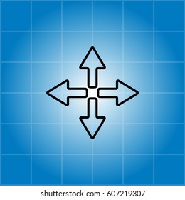 symbol arrows vector, line icon