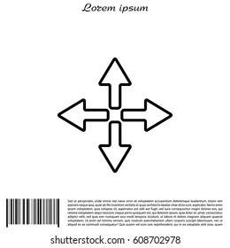 symbol arrows vector, line icon