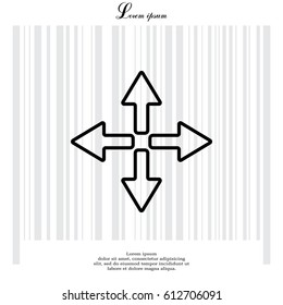 symbol arrows vector, line icon