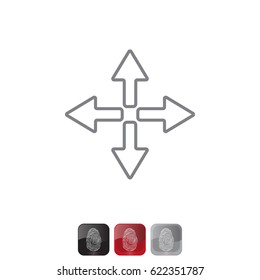 symbol arrows vector, line icon