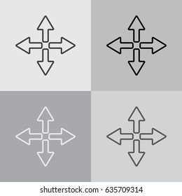 symbol arrows vector, line icon