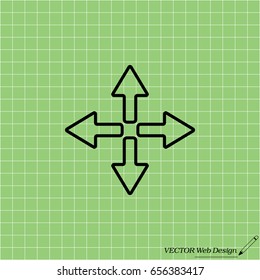 symbol arrows vector, line icon