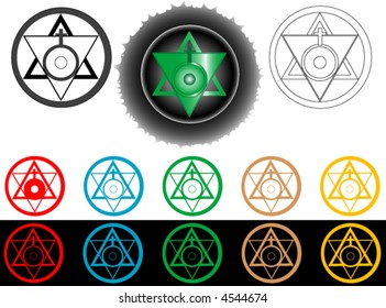 The symbol of art in the form of union of water and fire