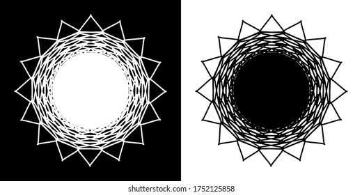 Symbolkunstsonne, kreative Vektorgrafik 