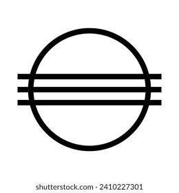 symbol astrology space, planets galaxy phases sphere shadow vector illustration flat icon logo web mobile concept design black white isolated background