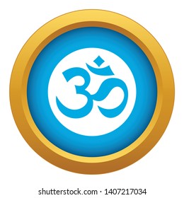 Symbol Aum icon blue vector isolated on white background for any design