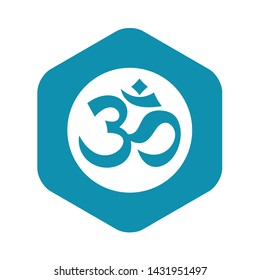 Symbol Aum icon in simple style on a white background vector illustration