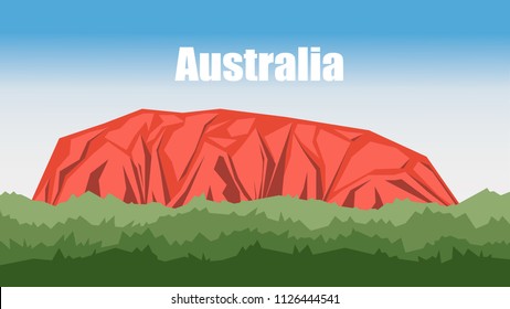  Symbol of Australia. Australia placard, poster, logo, Excellencies,  attractions vector illustration.