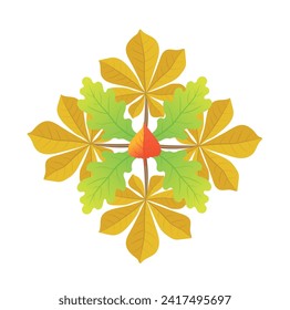 Symbol of autumn. Autumn leaves icon. Herbarium vector illustration