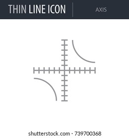 Symbol of Axis. Thin line Icon of Scientific Study. Stroke Pictogram Graphic for Web Design. Quality Outline Vector Symbol Concept. Premium Mono Linear Beautiful Plain Laconic Logo