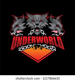 Symbol or Badge Logo Design with Underworld Creature Mythology Theme