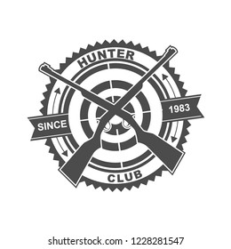 Symbol, badge and logo template design with hunter theme