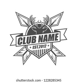 Symbol, badge and logo template design with deer hunter theme