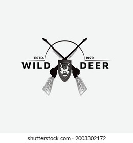 Diseño de plantillas de símbolos, insignias y logotipos con tema de cazador